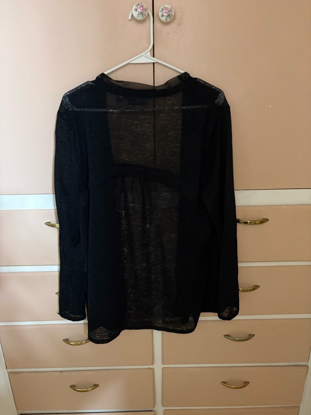 Simply Vera Vera Wang Black Sheer Open Cardigan - Picture 2 of 7